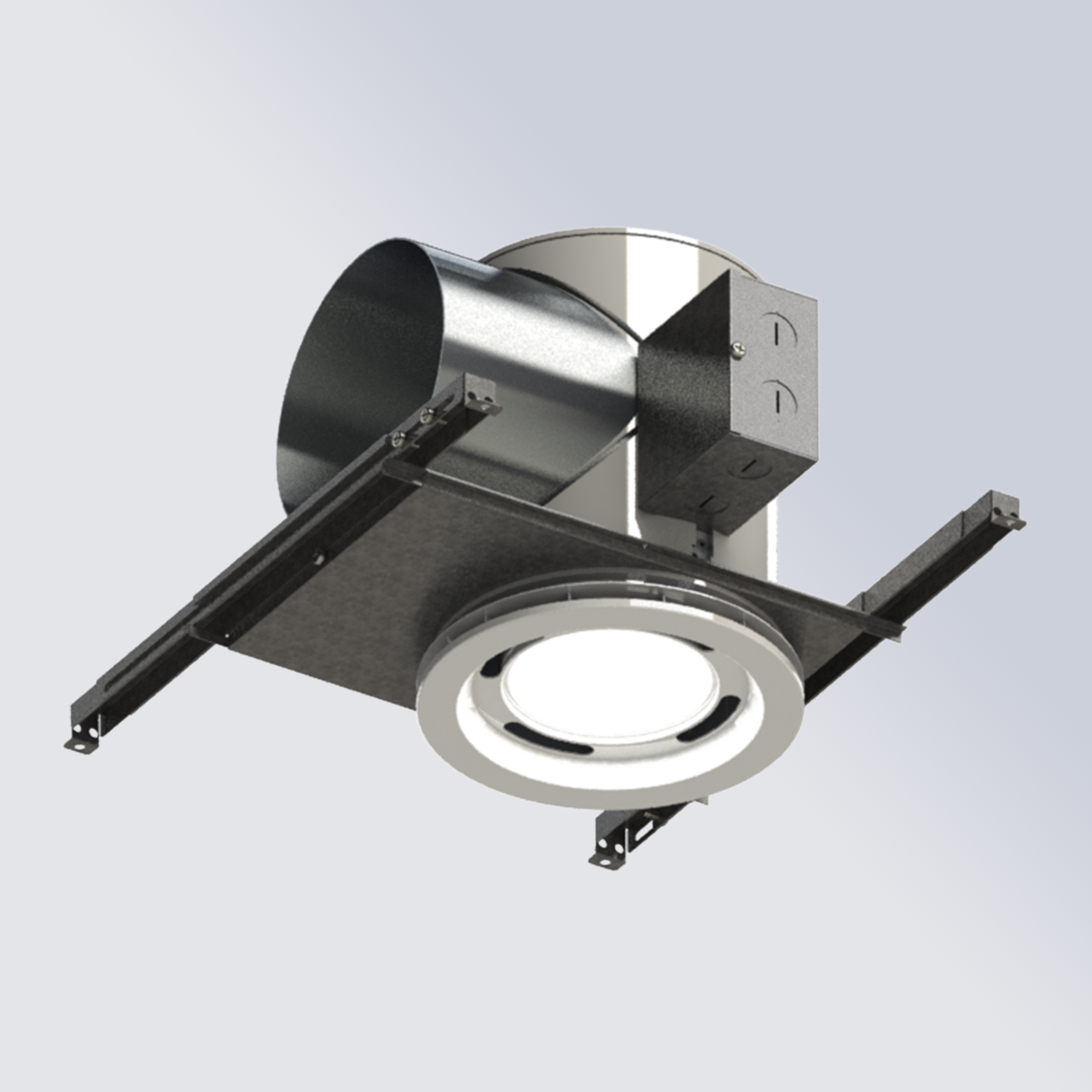 Fusion air 6 inch straight downlight with integrated air diffusion